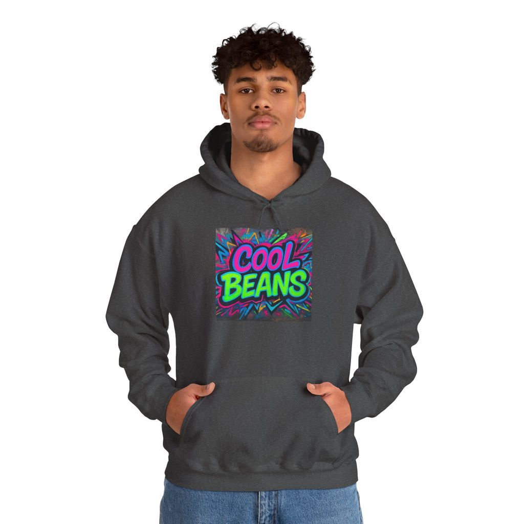 Cool Beans Hoodie — Retro Neon Graffiti Streetwear Pullover