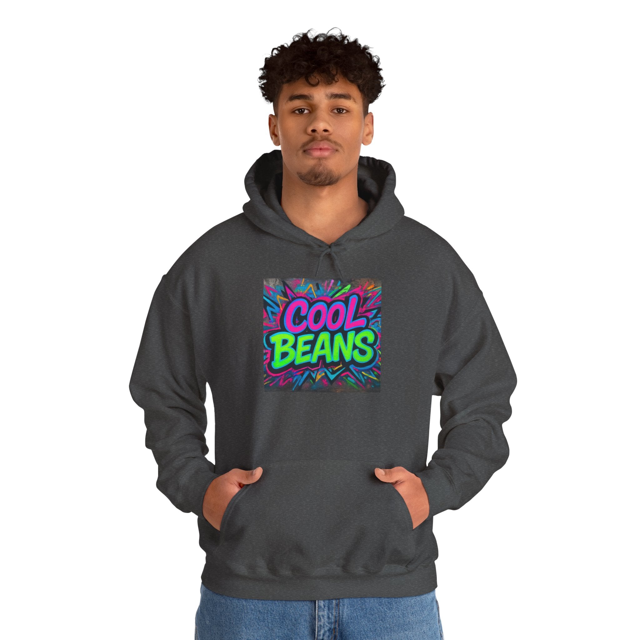 Cool Beans Hoodie — Retro Neon Graffiti Streetwear Pullover