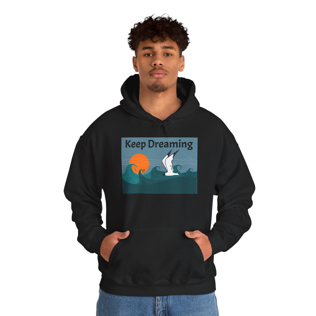 Keep Dreaming Hoodie — Seagull Sunset Graphic Pullover