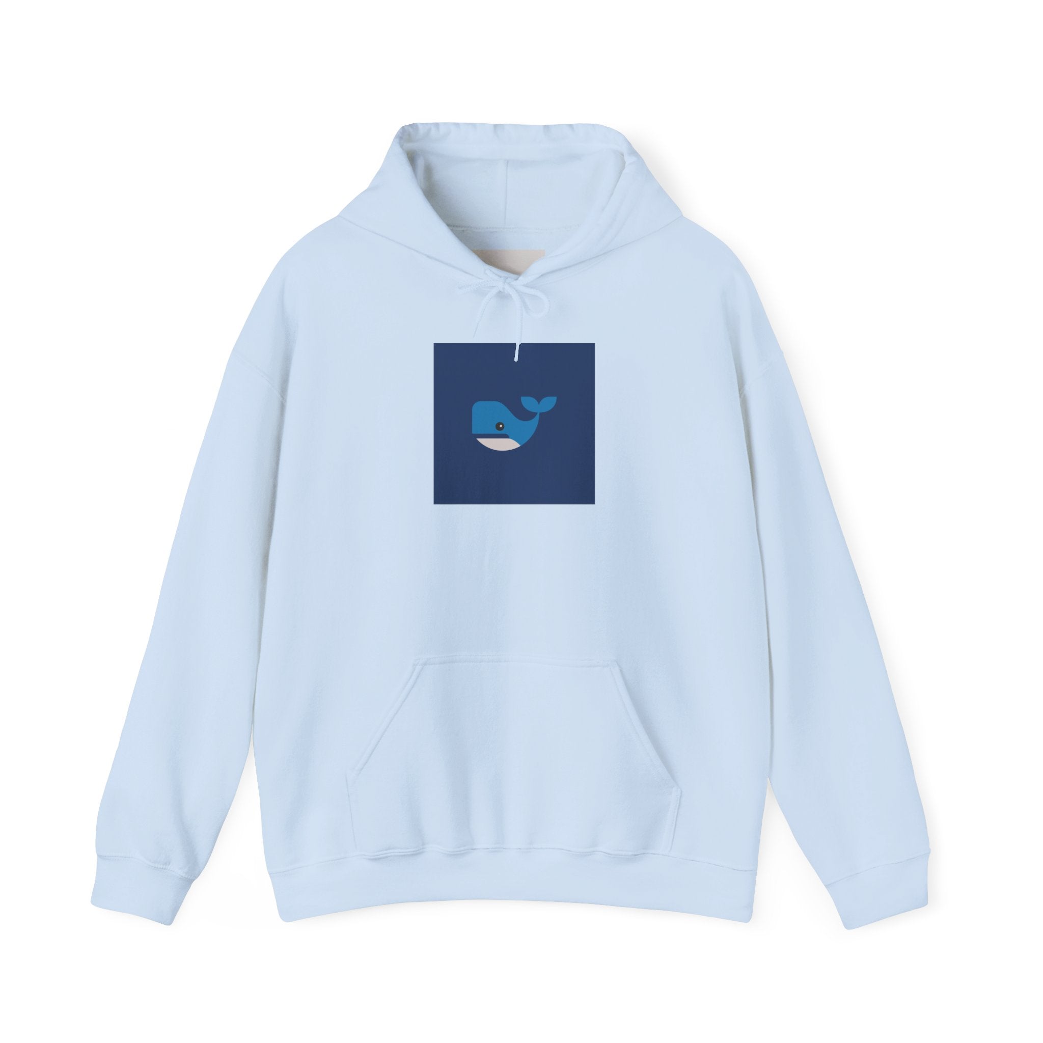 Blue Whale Graphic Hoodie — Cute Minimal Ocean Whale Pullover