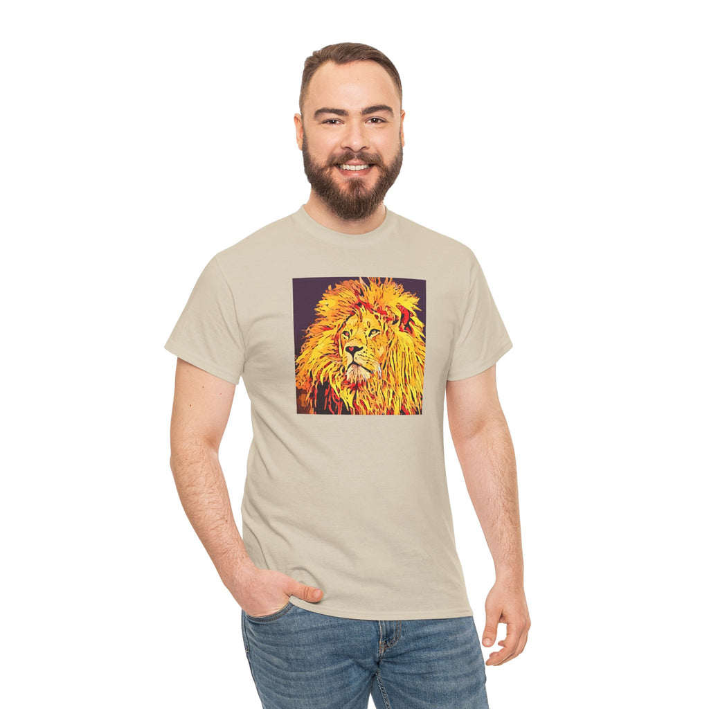 Lion Portrait T-Shirt — Vibrant Pop Art Lion Graphic Tee