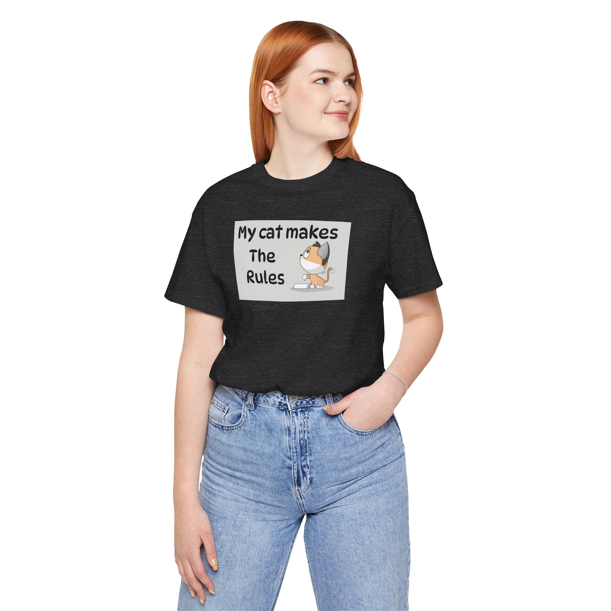 Cat Makes The Rules T-Shirt — Funny Cute Cat Graphic Tee for Cat Lovers