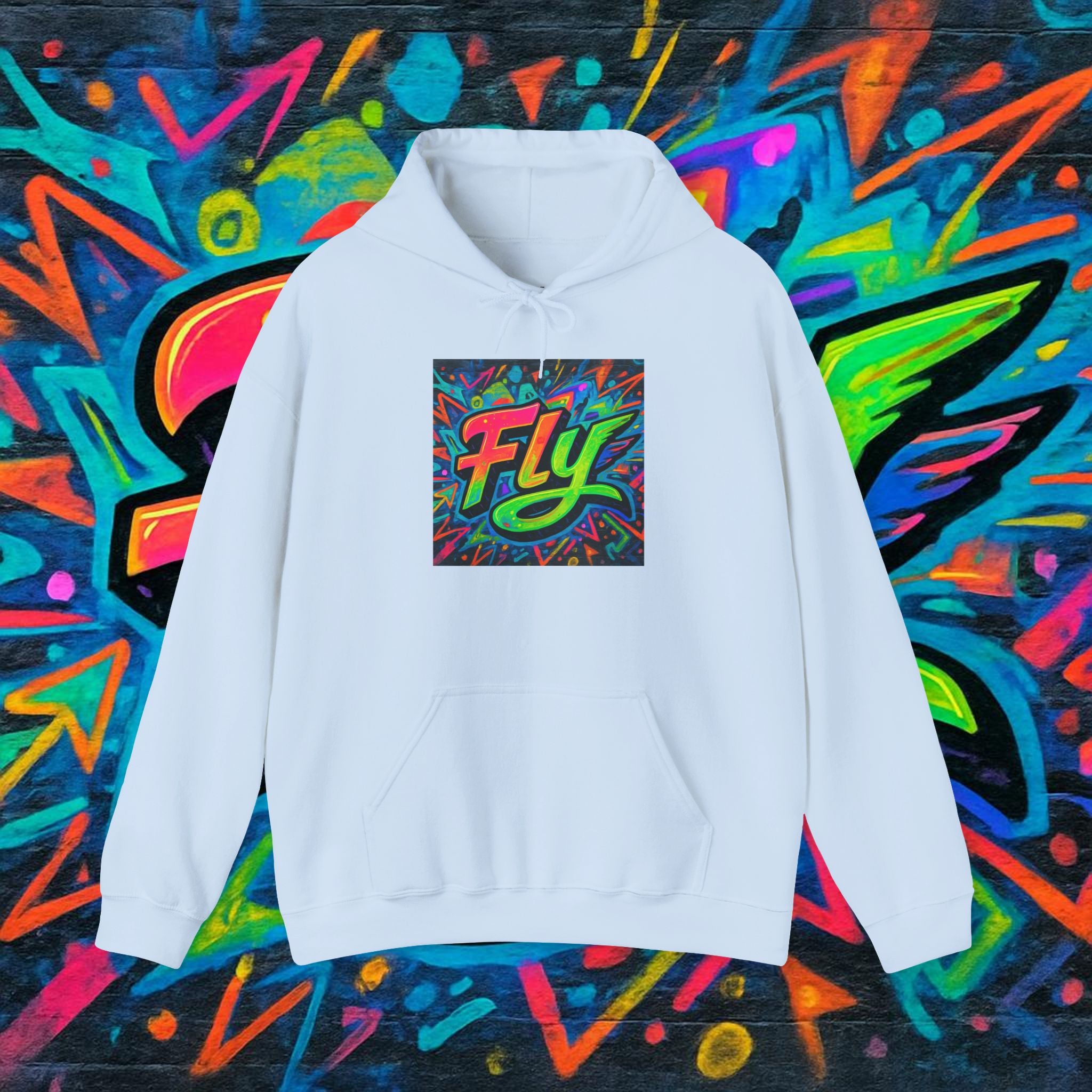Fly Graffiti Hoodie — Colorful Streetwear Pullover