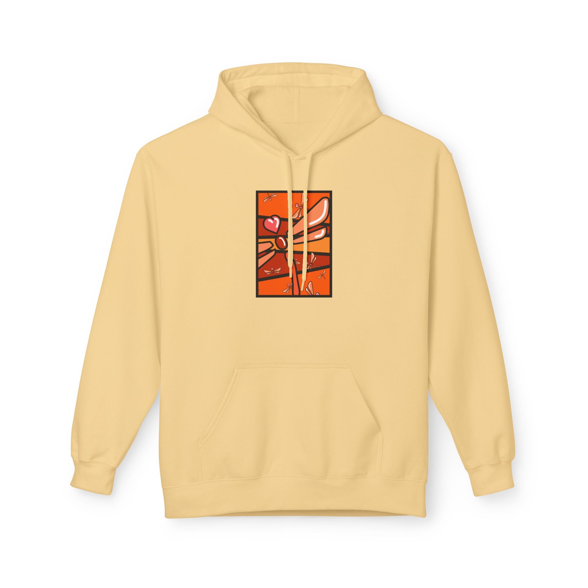 Abstract Heart Branch Hoodie — Autumn Floral Graphic Pullover