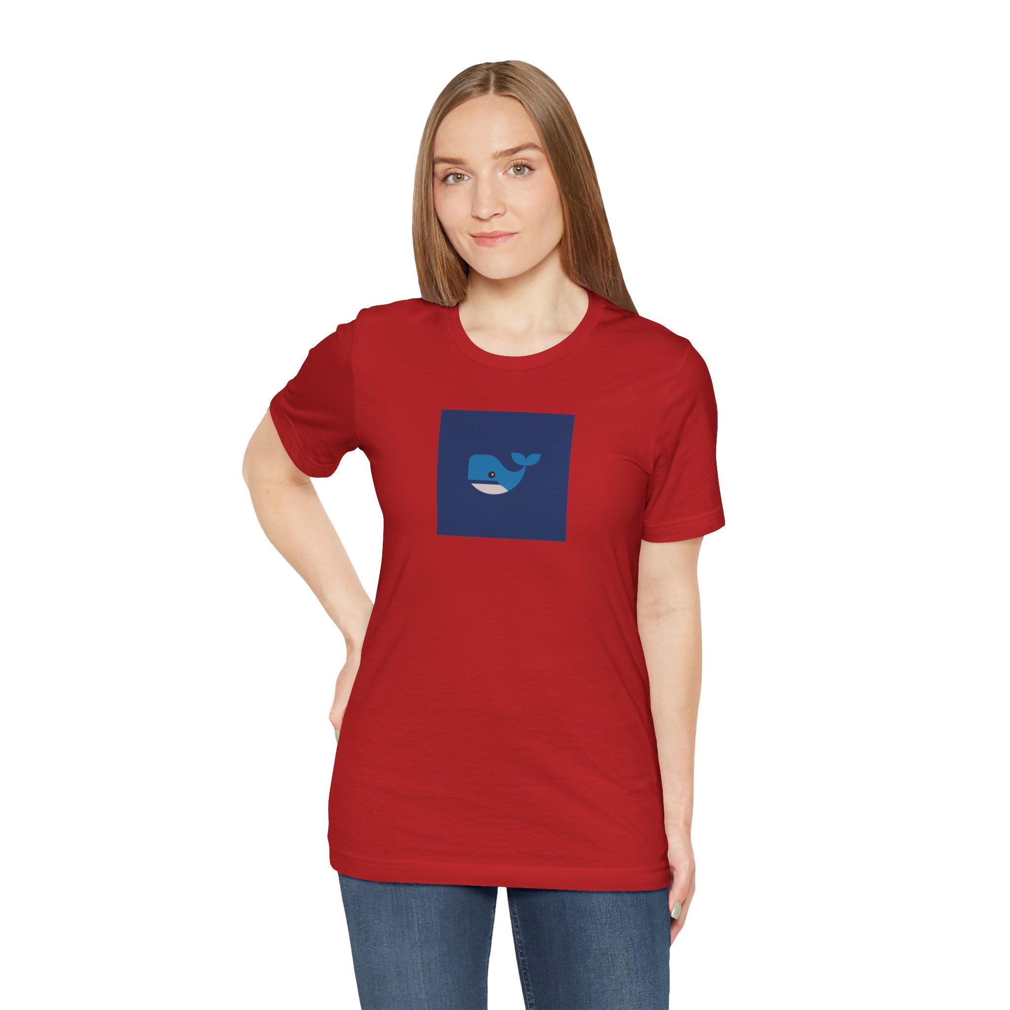 Whale Graphic Tee — Cute Blue Whale Square Design