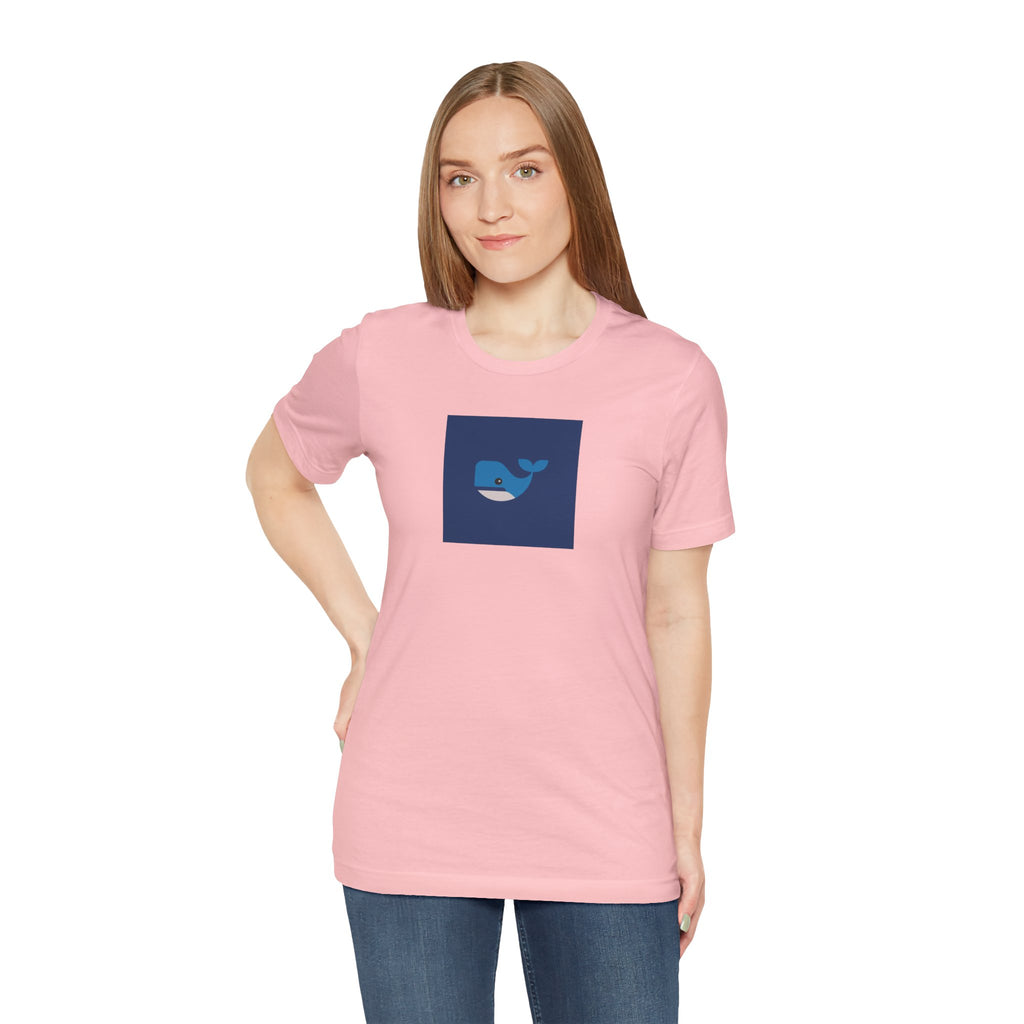 Whale Graphic Tee — Cute Blue Whale Square Design