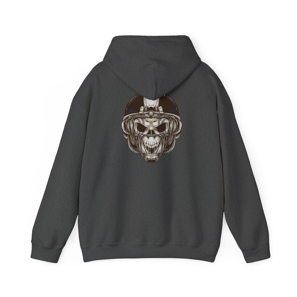 Skull Helmet Hoodie — Gothic Football Skull Graphic Pullover