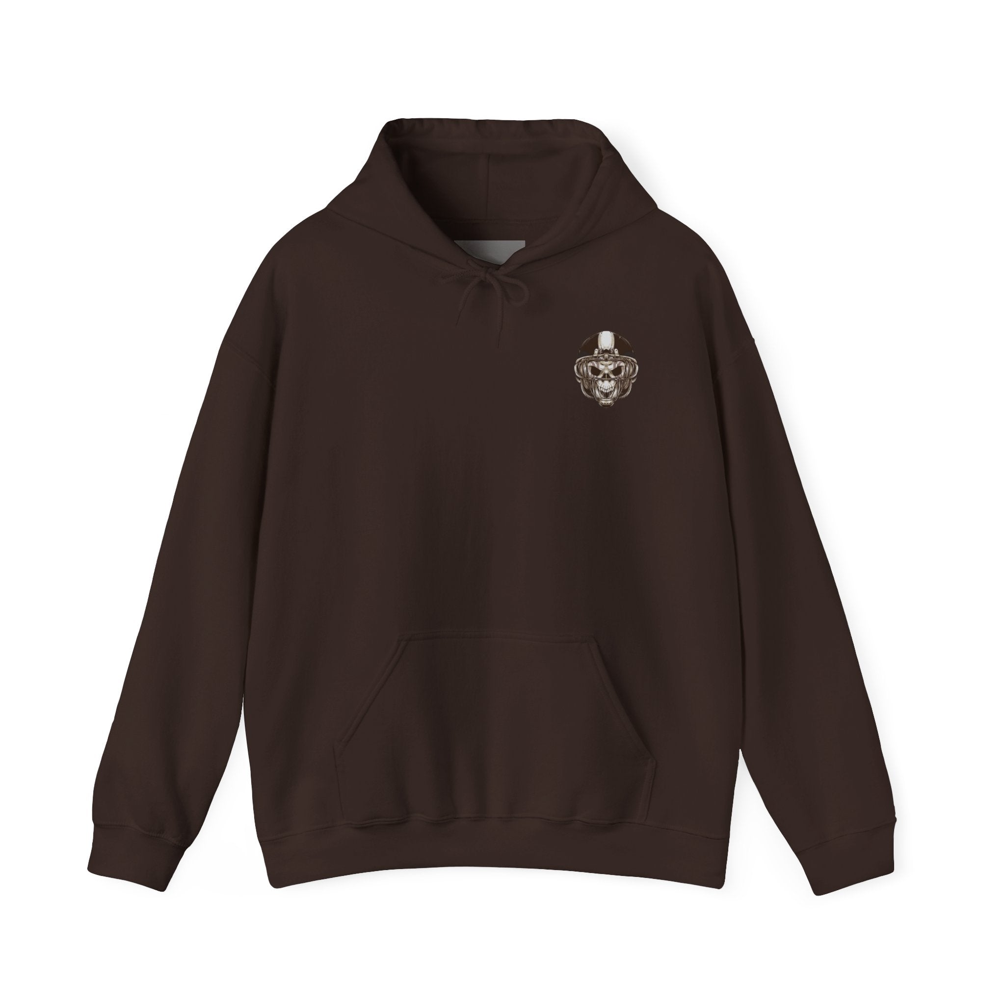 Skull Helmet Hoodie — Gothic Football Skull Graphic Pullover