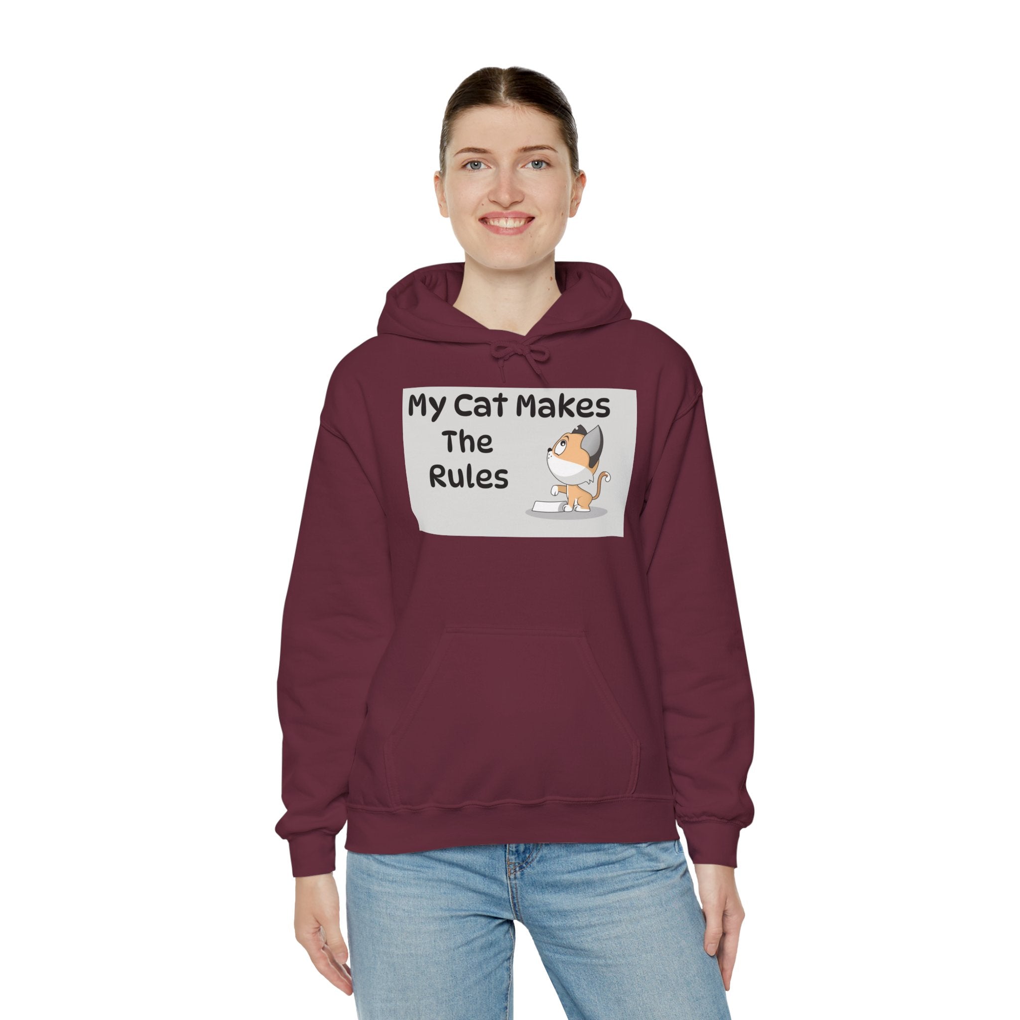 Cat Rules Hoodie — "My Cat Makes The Rules" Cute Cat Lover Pullover
