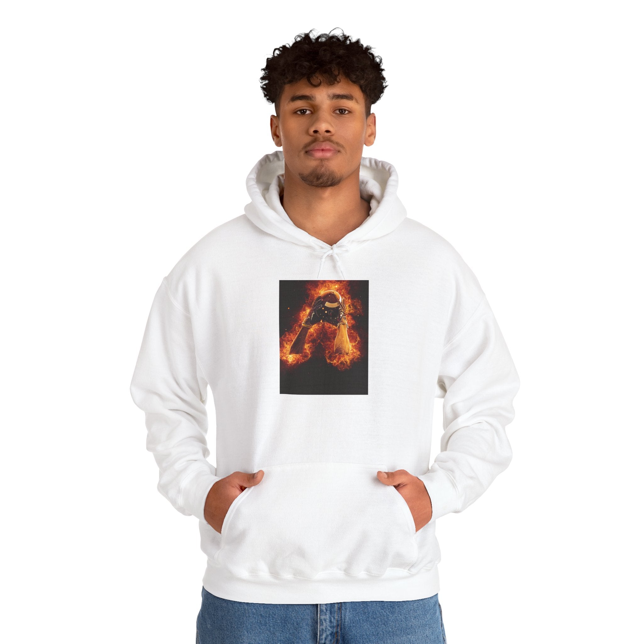 Flaming Football Hoodie — Fiery Football Pullover