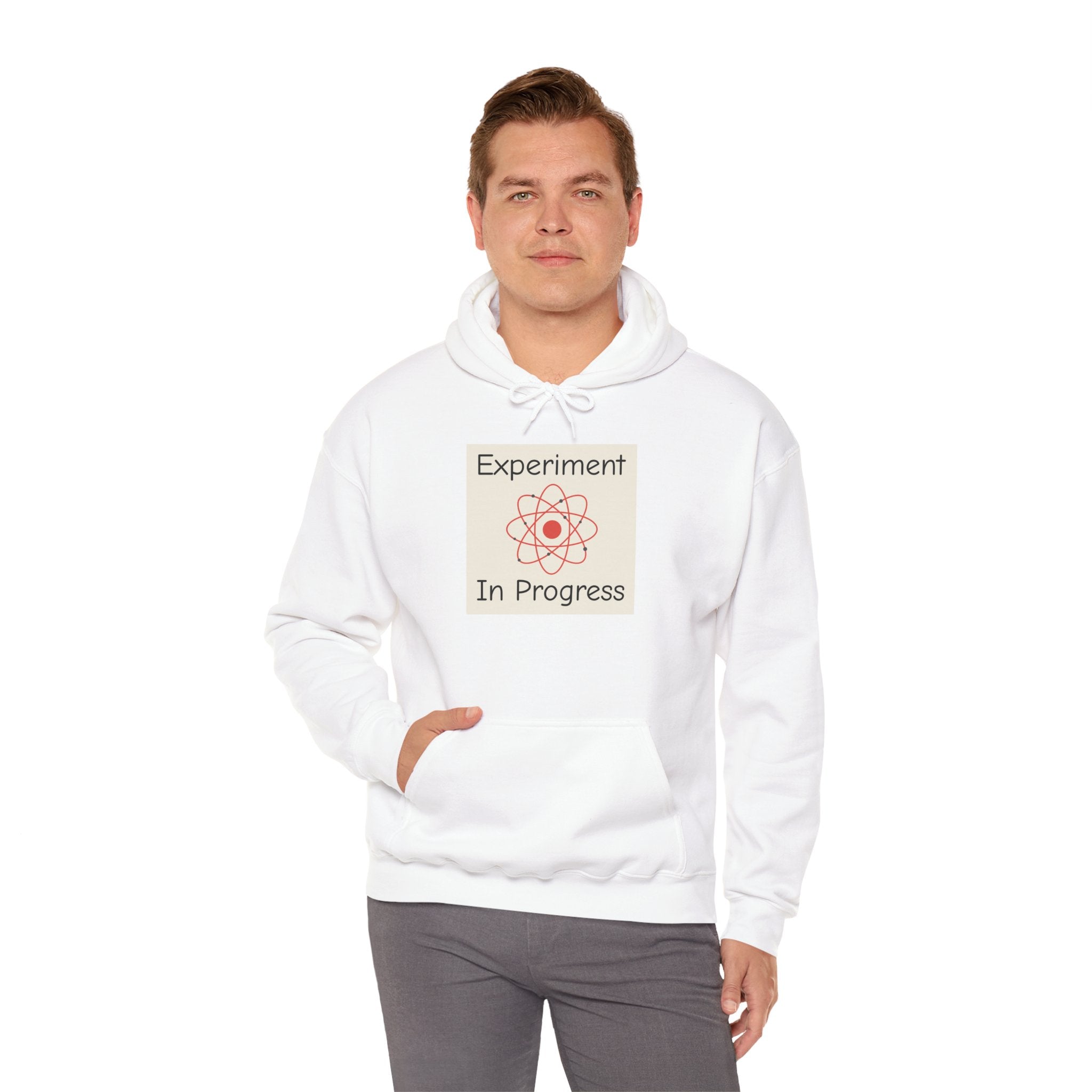 Experiment In Progress Hoodie — Science Atom Graphic Pullover