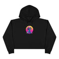 Alien DJ Crop Hoodie — Neon Retro Space Graphic