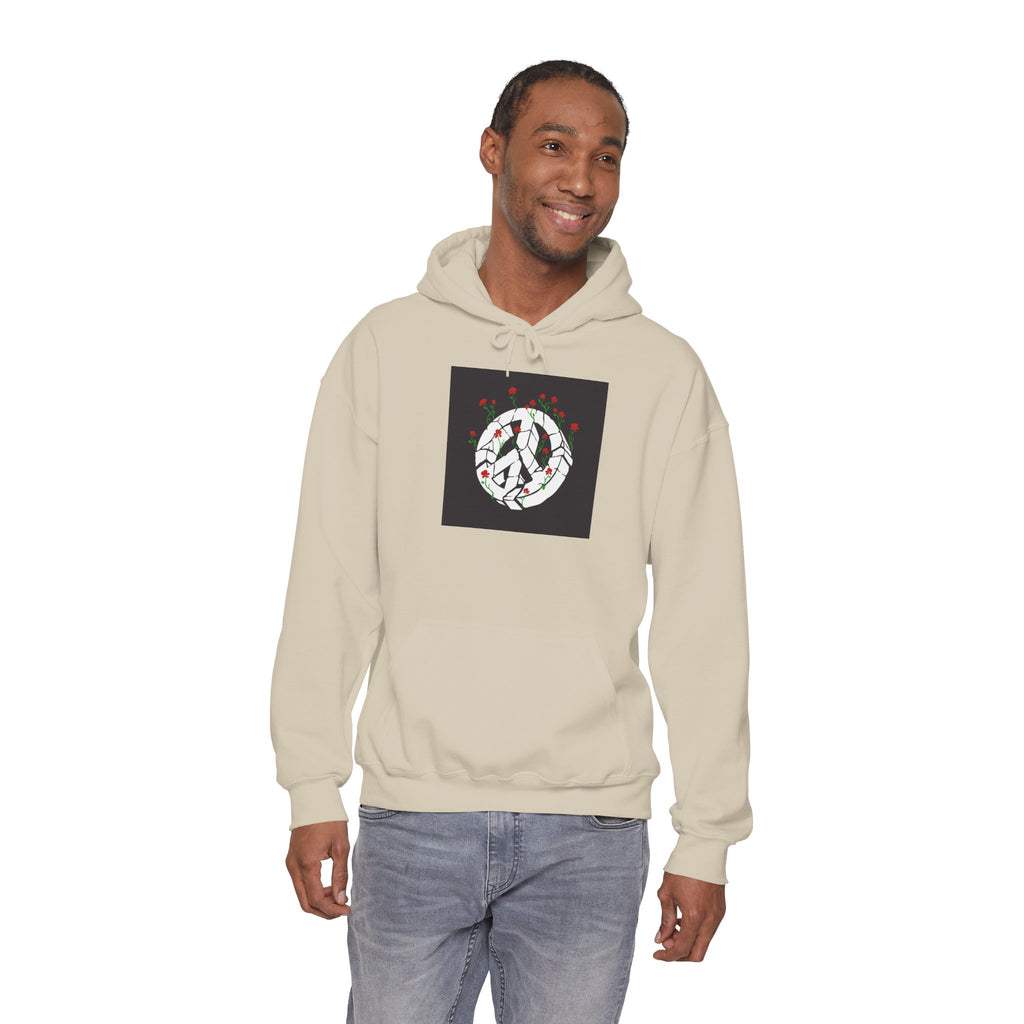 Peace Sign Hoodie with Rose Wreath - Floral Peace Symbol Pullover