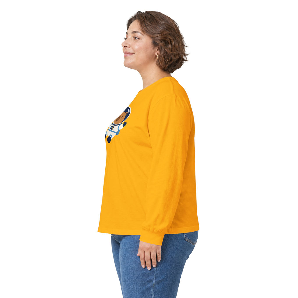 Astronaut Capybara Long Sleeve Tee — Cute Space Explorer Kids' Shirt