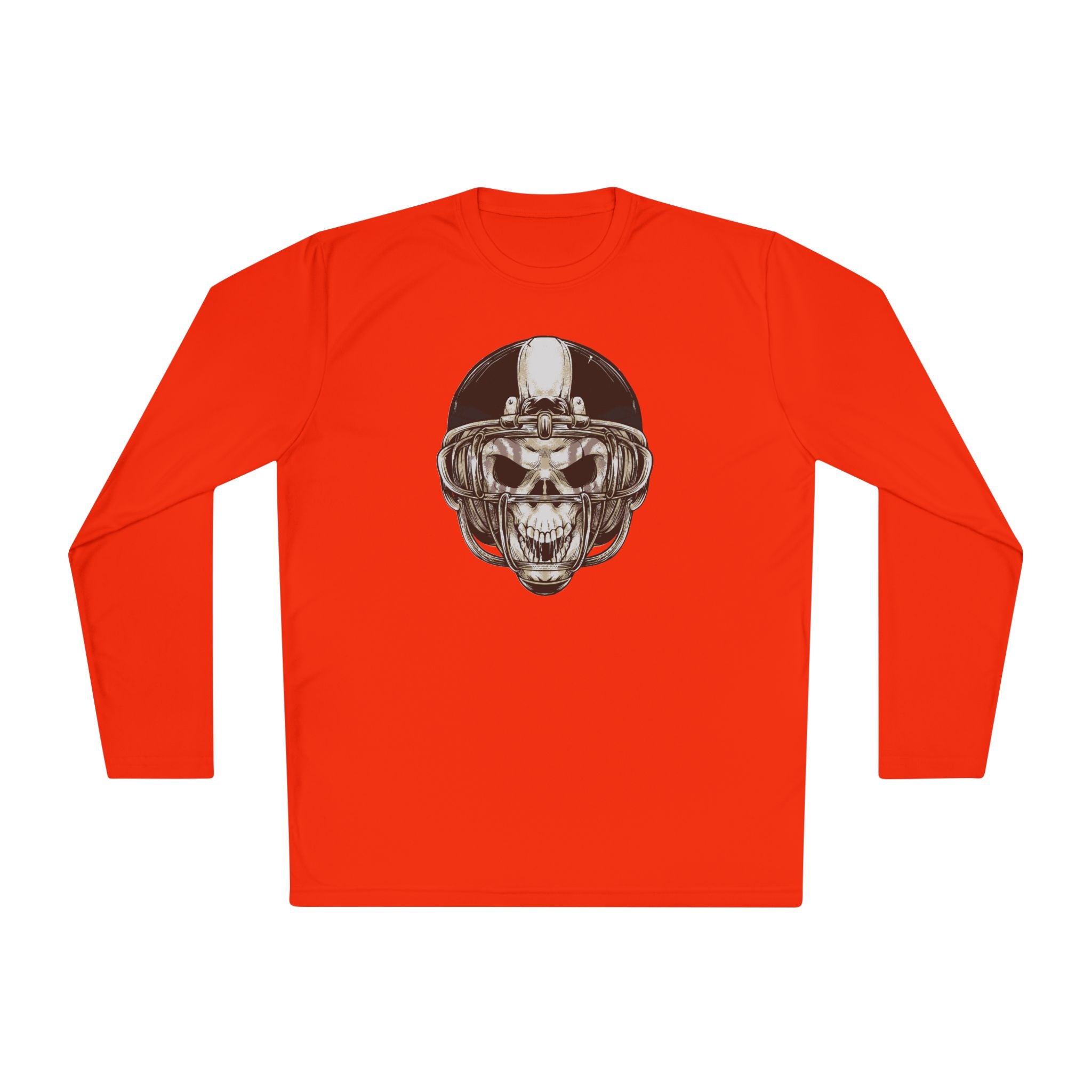 Skull Helmet Long Sleeve Tee — Biker Skull Graphic Shirt