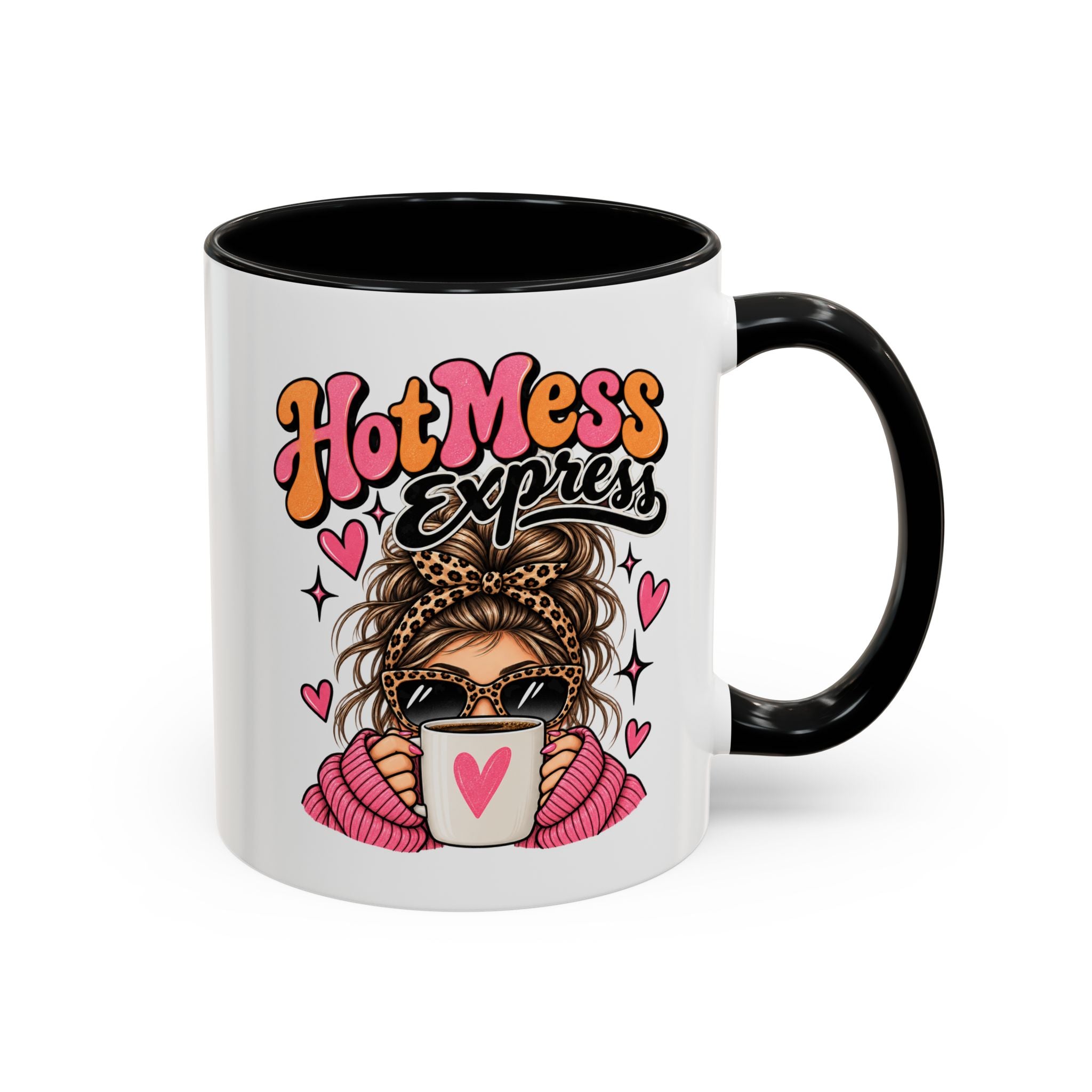 Hot Mess Express Coffee Mug — Funny Retro Girl Coffee Cup (11/15oz)