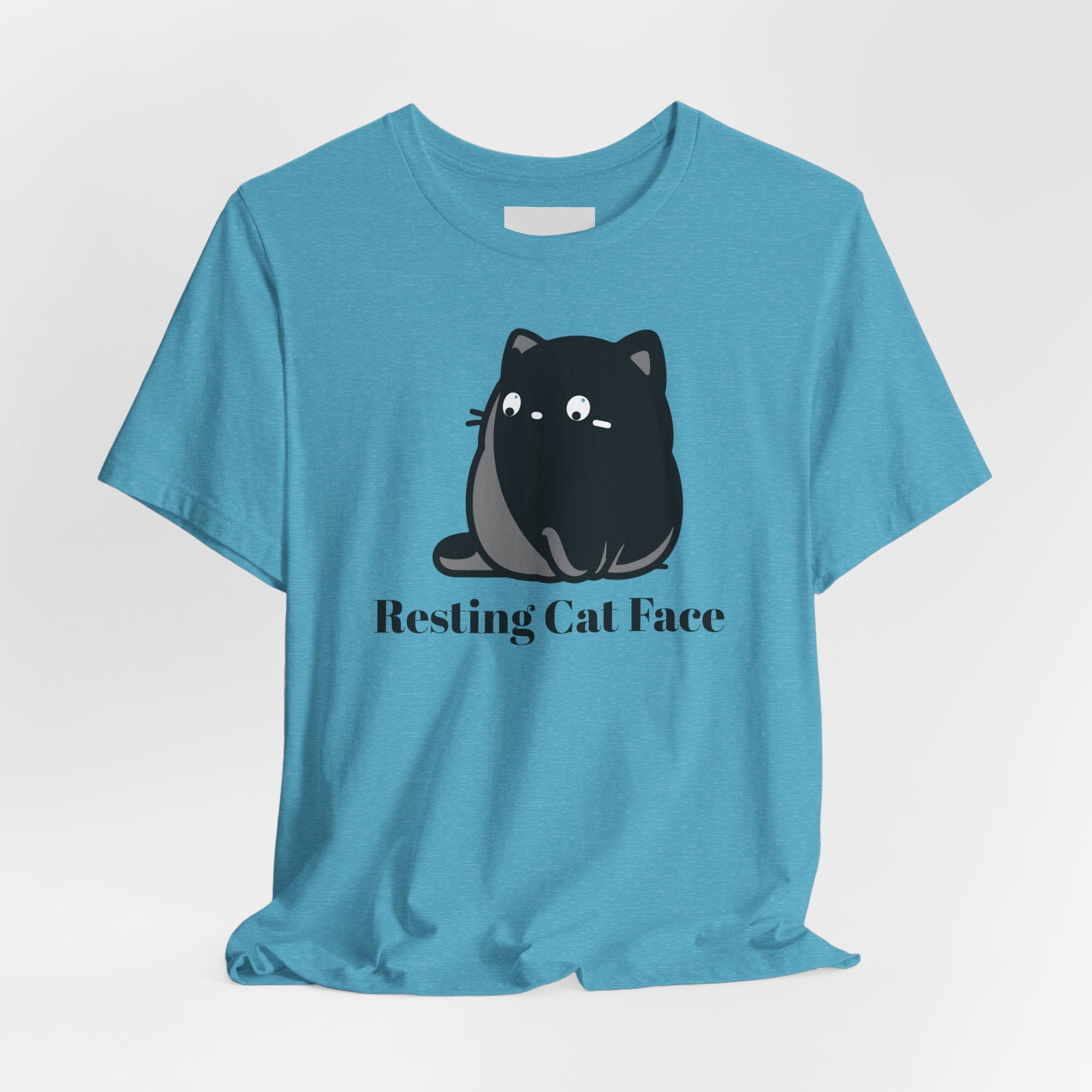Resting Cat Face Tee – Cute Black Cat Graphic T-Shirt