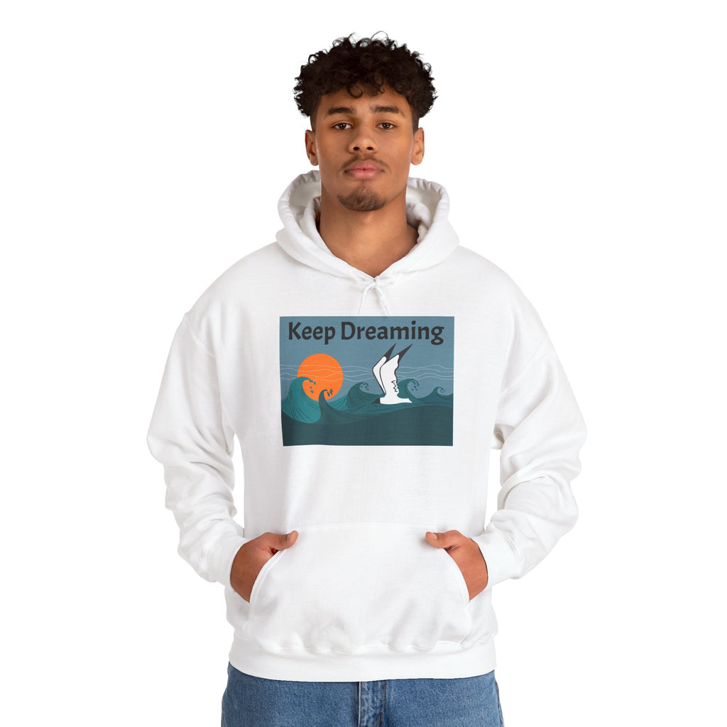 Keep Dreaming Hoodie — Seagull Sunset Graphic Pullover