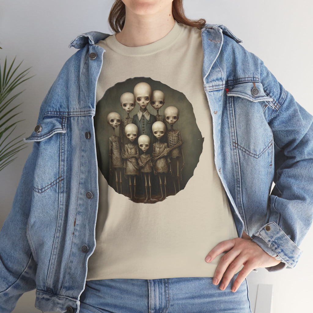 Skull Family Portrait Tee — Gothic Skeleton Crew Graphic T-Shirt