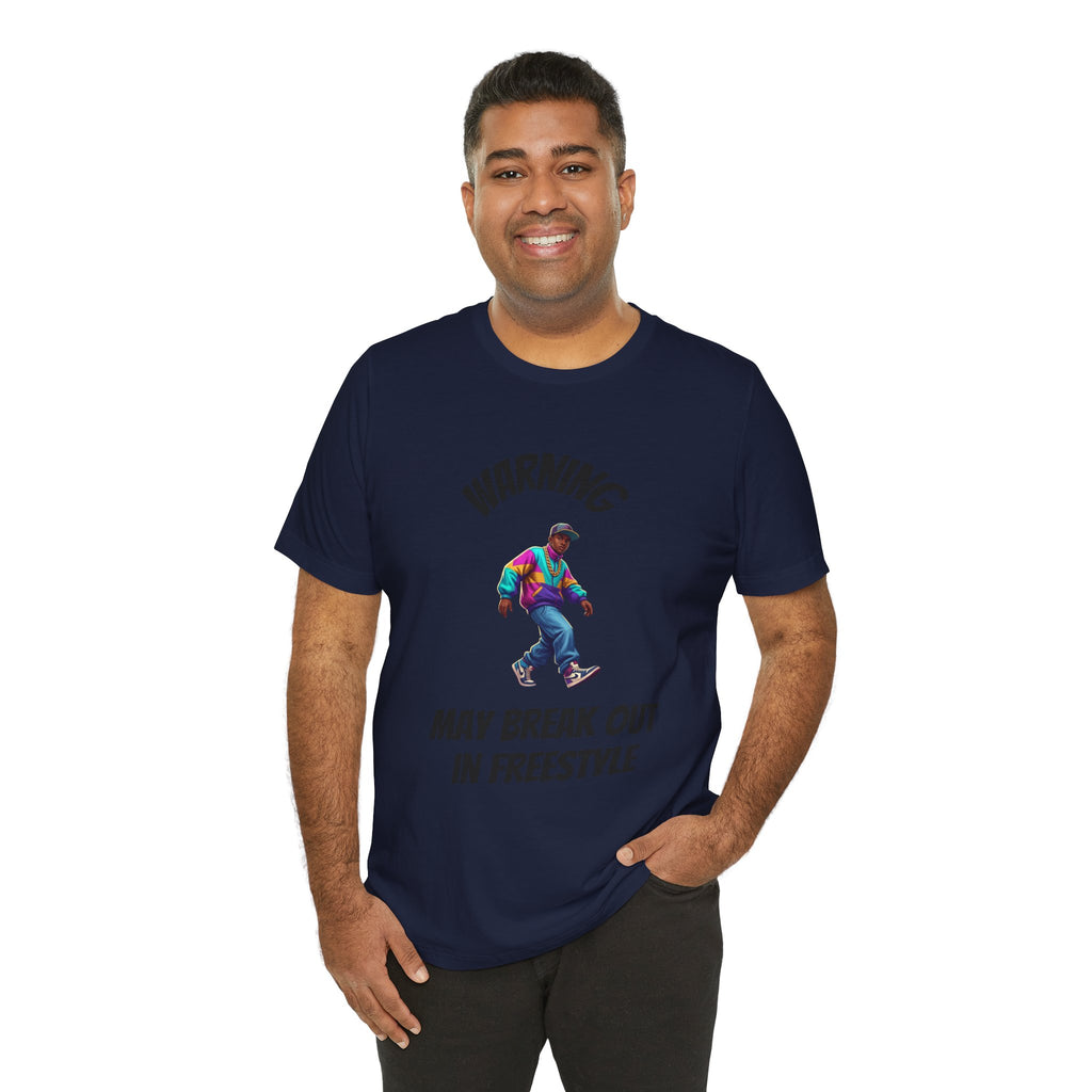 T-Shirt — "Warning: May Break Out in Freestyle" Skate Dance Graphic Tee