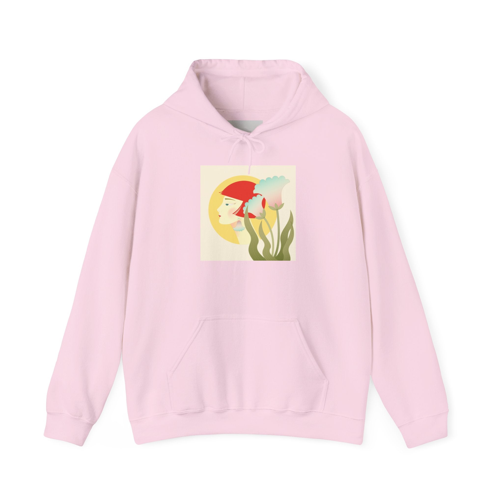 Koi Pond Art Hoodie — Pastel Fish & Lily Design