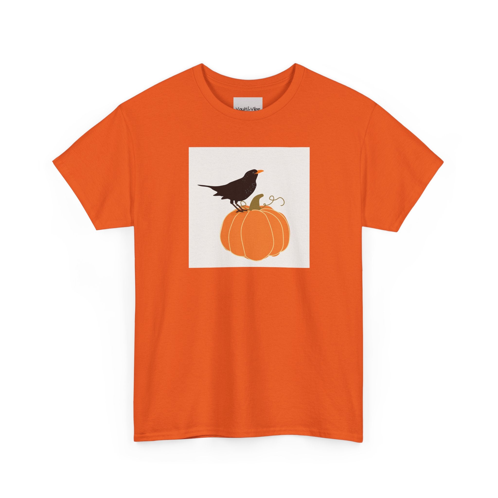 Pumpkin & Crow Tee — Autumn Halloween Graphic T-Shirt