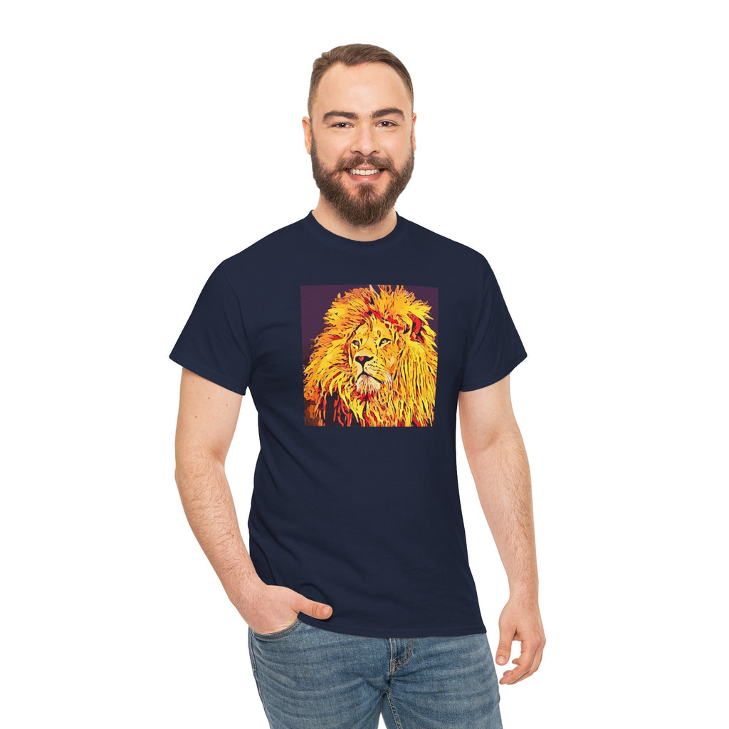Lion Portrait T-Shirt — Vibrant Pop Art Lion Graphic Tee