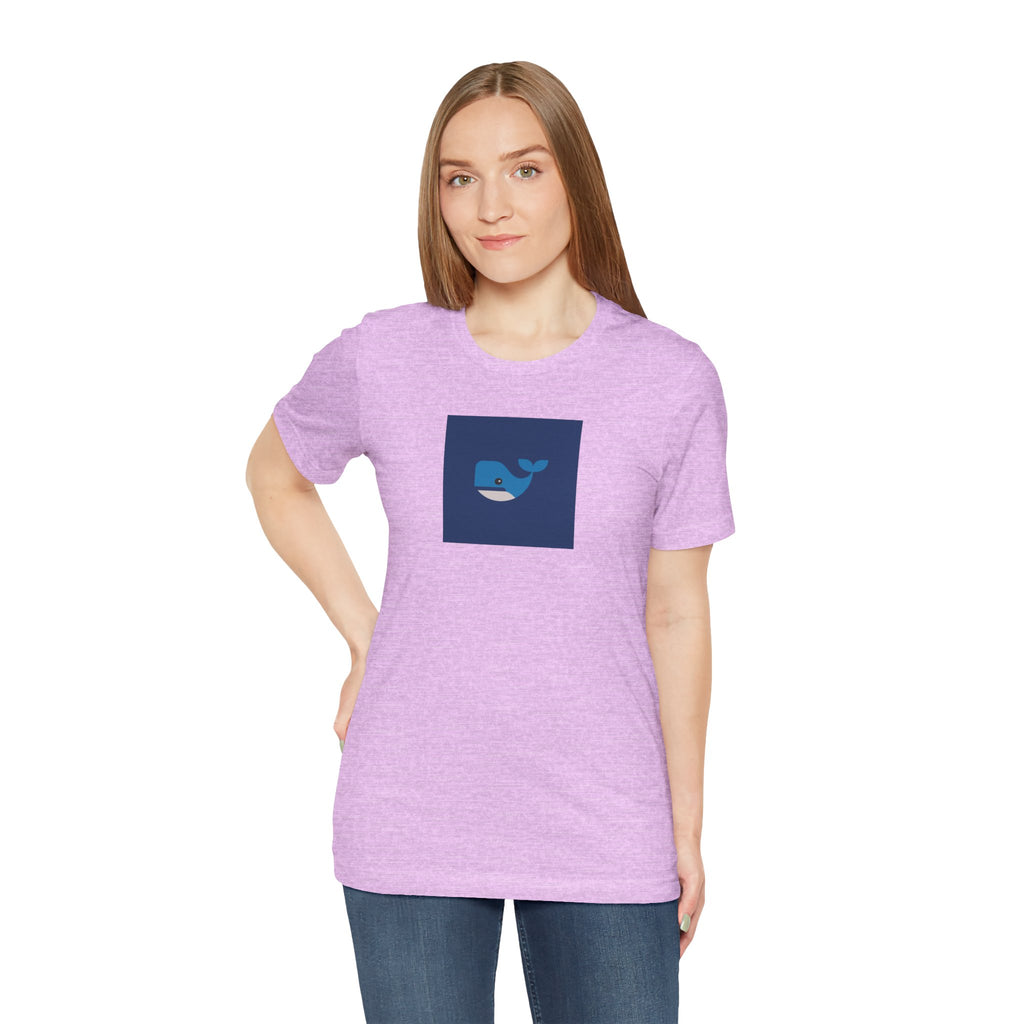 Whale Graphic Tee — Cute Blue Whale Square Design