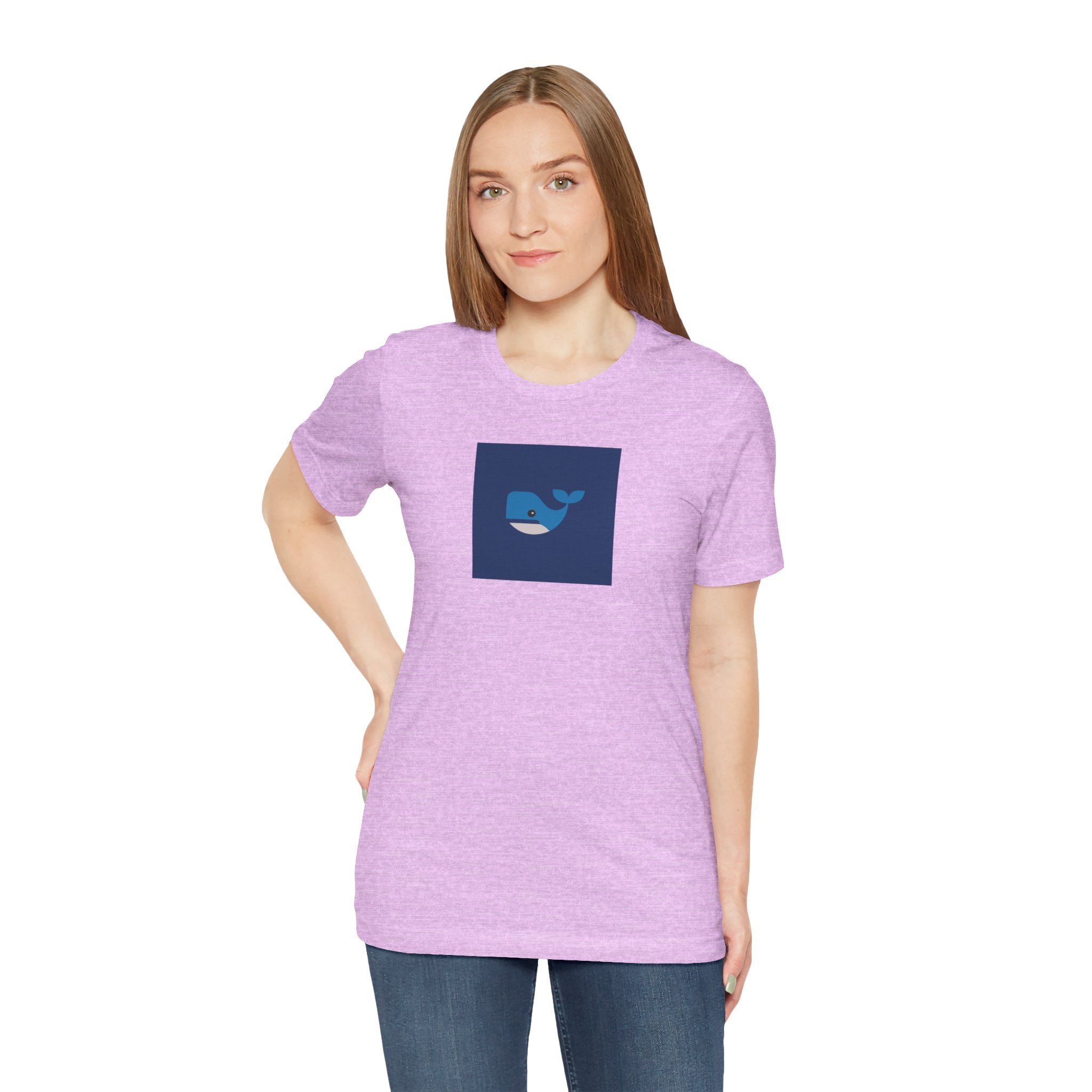 Whale Graphic Tee — Cute Blue Whale Square Design